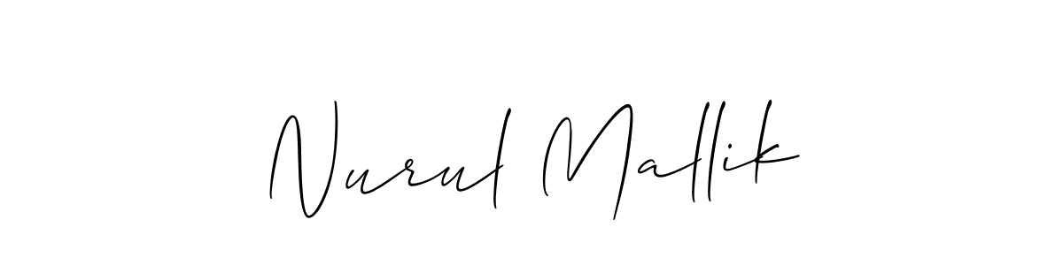 How to make Nurul Mallik name signature. Use Allison_Script style for creating short signs online. This is the latest handwritten sign. Nurul Mallik signature style 2 images and pictures png