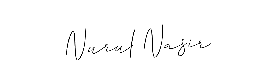 if you are searching for the best signature style for your name Nurul Nasir. so please give up your signature search. here we have designed multiple signature styles  using Allison_Script. Nurul Nasir signature style 2 images and pictures png