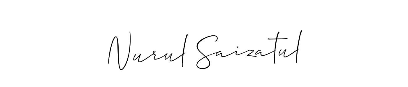 Design your own signature with our free online signature maker. With this signature software, you can create a handwritten (Allison_Script) signature for name Nurul Saizatul. Nurul Saizatul signature style 2 images and pictures png