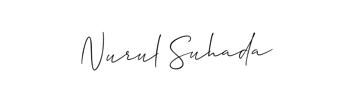 Create a beautiful signature design for name Nurul Suhada. With this signature (Allison_Script) fonts, you can make a handwritten signature for free. Nurul Suhada signature style 2 images and pictures png