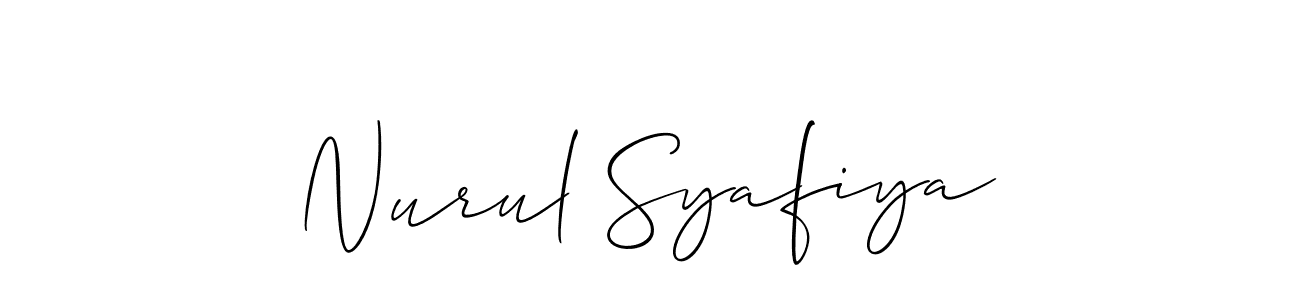 Also we have Nurul Syafiya name is the best signature style. Create professional handwritten signature collection using Allison_Script autograph style. Nurul Syafiya signature style 2 images and pictures png