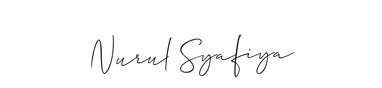 This is the best signature style for the Nurul Syafiya name. Also you like these signature font (Allison_Script). Mix name signature. Nurul Syafiya signature style 2 images and pictures png