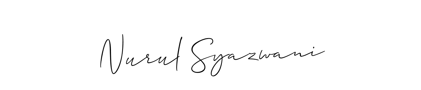 Also we have Nurul Syazwani name is the best signature style. Create professional handwritten signature collection using Allison_Script autograph style. Nurul Syazwani signature style 2 images and pictures png