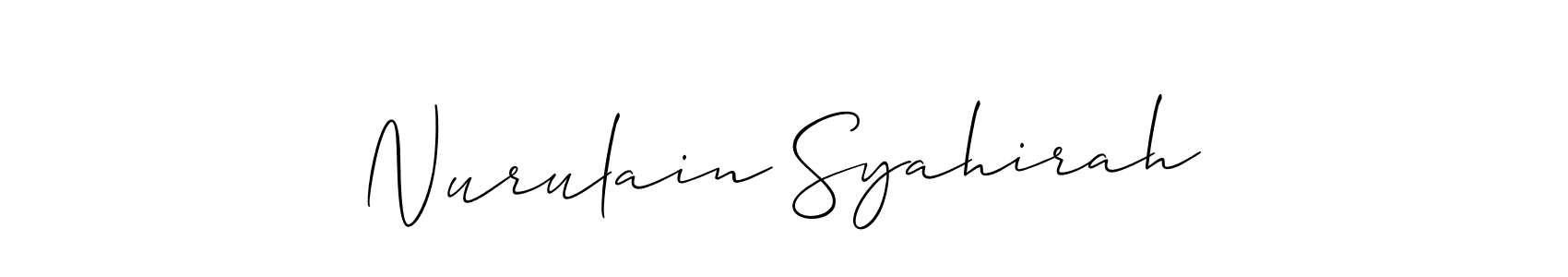 Make a short Nurulain Syahirah signature style. Manage your documents anywhere anytime using Allison_Script. Create and add eSignatures, submit forms, share and send files easily. Nurulain Syahirah signature style 2 images and pictures png