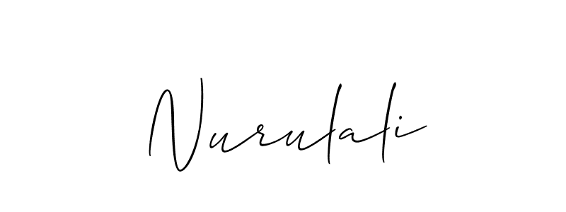 How to make Nurulali signature? Allison_Script is a professional autograph style. Create handwritten signature for Nurulali name. Nurulali signature style 2 images and pictures png