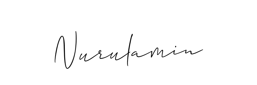 Make a beautiful signature design for name Nurulamin. With this signature (Allison_Script) style, you can create a handwritten signature for free. Nurulamin signature style 2 images and pictures png