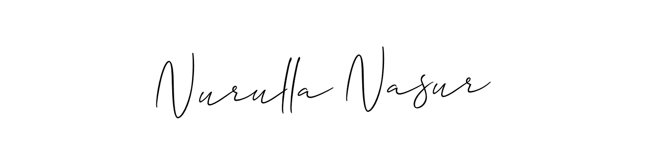 How to make Nurulla Nasur signature? Allison_Script is a professional autograph style. Create handwritten signature for Nurulla Nasur name. Nurulla Nasur signature style 2 images and pictures png