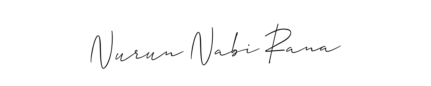 How to make Nurun Nabi Rana name signature. Use Allison_Script style for creating short signs online. This is the latest handwritten sign. Nurun Nabi Rana signature style 2 images and pictures png