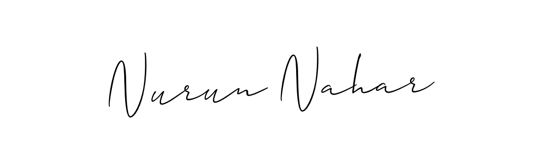 You should practise on your own different ways (Allison_Script) to write your name (Nurun Nahar) in signature. don't let someone else do it for you. Nurun Nahar signature style 2 images and pictures png