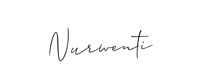 Design your own signature with our free online signature maker. With this signature software, you can create a handwritten (Allison_Script) signature for name Nurwenti. Nurwenti signature style 2 images and pictures png