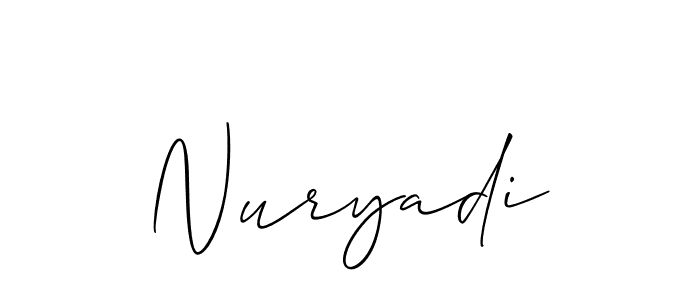 Similarly Allison_Script is the best handwritten signature design. Signature creator online .You can use it as an online autograph creator for name Nuryadi. Nuryadi signature style 2 images and pictures png