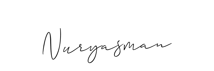 Make a short Nuryasman signature style. Manage your documents anywhere anytime using Allison_Script. Create and add eSignatures, submit forms, share and send files easily. Nuryasman signature style 2 images and pictures png