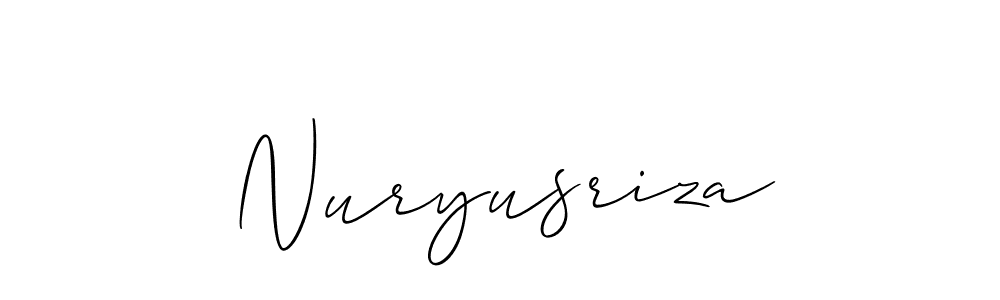 The best way (Allison_Script) to make a short signature is to pick only two or three words in your name. The name Nuryusriza include a total of six letters. For converting this name. Nuryusriza signature style 2 images and pictures png