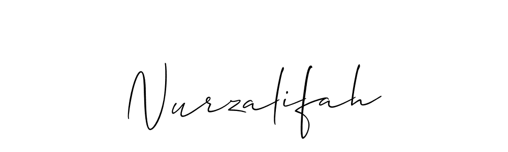 You should practise on your own different ways (Allison_Script) to write your name (Nurzalifah) in signature. don't let someone else do it for you. Nurzalifah signature style 2 images and pictures png