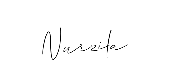 Use a signature maker to create a handwritten signature online. With this signature software, you can design (Allison_Script) your own signature for name Nurzila. Nurzila signature style 2 images and pictures png