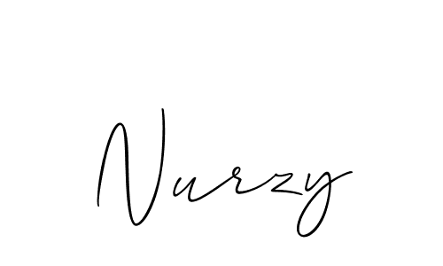 Make a beautiful signature design for name Nurzy. With this signature (Allison_Script) style, you can create a handwritten signature for free. Nurzy signature style 2 images and pictures png
