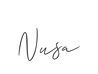 How to make Nusa signature? Allison_Script is a professional autograph style. Create handwritten signature for Nusa name. Nusa signature style 2 images and pictures png