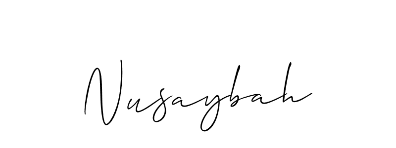 if you are searching for the best signature style for your name Nusaybah. so please give up your signature search. here we have designed multiple signature styles  using Allison_Script. Nusaybah signature style 2 images and pictures png