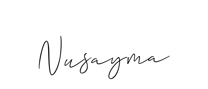 Create a beautiful signature design for name Nusayma. With this signature (Allison_Script) fonts, you can make a handwritten signature for free. Nusayma signature style 2 images and pictures png