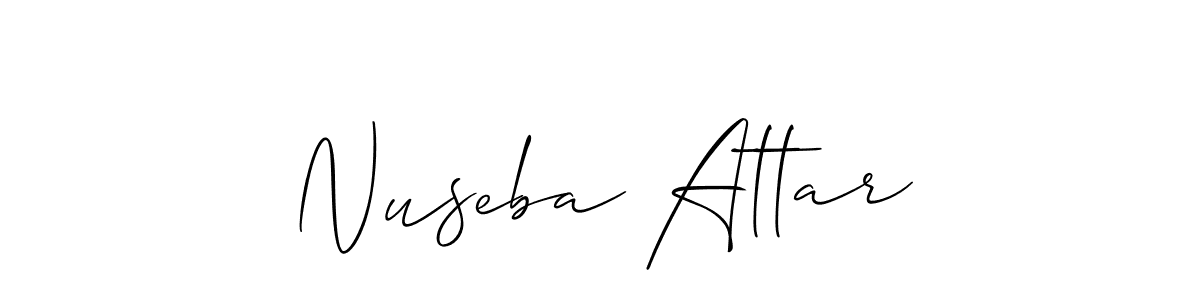Nuseba Attar stylish signature style. Best Handwritten Sign (Allison_Script) for my name. Handwritten Signature Collection Ideas for my name Nuseba Attar. Nuseba Attar signature style 2 images and pictures png