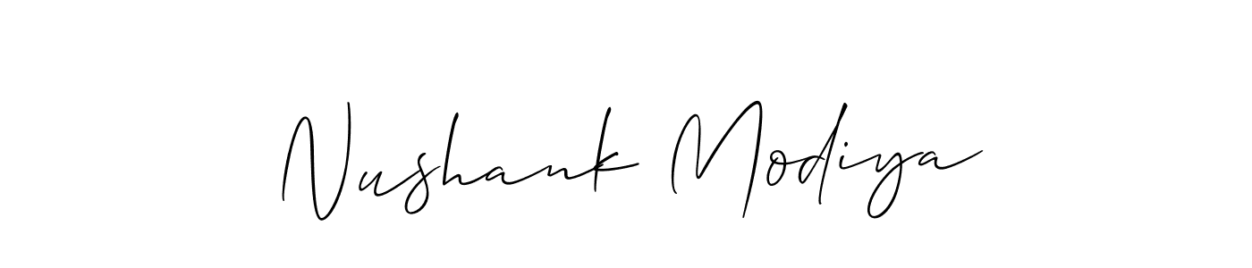 It looks lik you need a new signature style for name Nushank Modiya. Design unique handwritten (Allison_Script) signature with our free signature maker in just a few clicks. Nushank Modiya signature style 2 images and pictures png