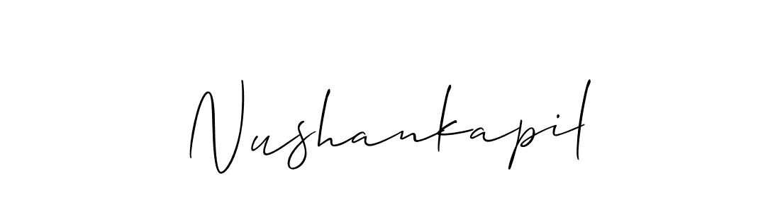 You should practise on your own different ways (Allison_Script) to write your name (Nushankapil) in signature. don't let someone else do it for you. Nushankapil signature style 2 images and pictures png