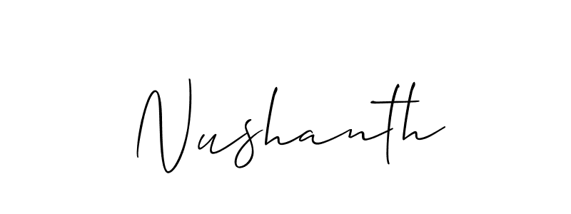 The best way (Allison_Script) to make a short signature is to pick only two or three words in your name. The name Nushanth include a total of six letters. For converting this name. Nushanth signature style 2 images and pictures png