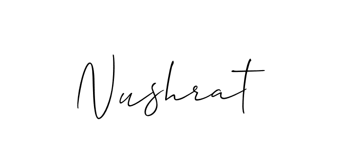 It looks lik you need a new signature style for name Nushrat. Design unique handwritten (Allison_Script) signature with our free signature maker in just a few clicks. Nushrat signature style 2 images and pictures png