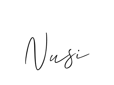 It looks lik you need a new signature style for name Nusi. Design unique handwritten (Allison_Script) signature with our free signature maker in just a few clicks. Nusi signature style 2 images and pictures png