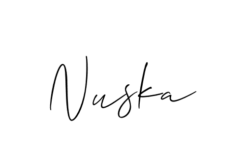 The best way (Allison_Script) to make a short signature is to pick only two or three words in your name. The name Nuska include a total of six letters. For converting this name. Nuska signature style 2 images and pictures png