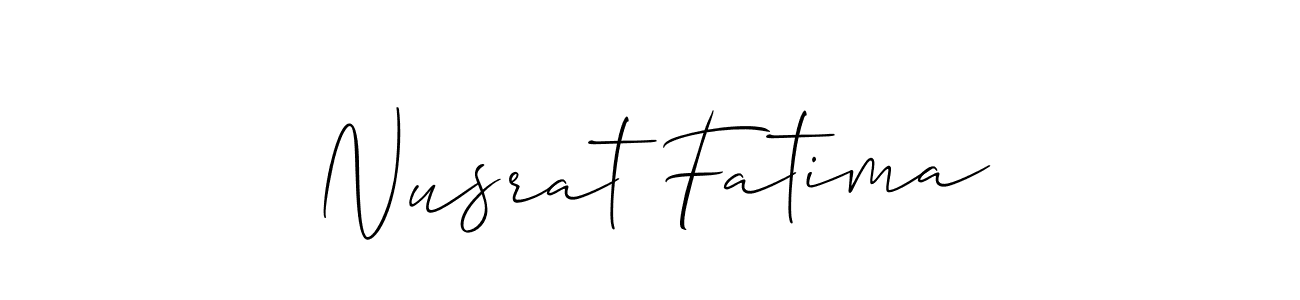 Also we have Nusrat Fatima name is the best signature style. Create professional handwritten signature collection using Allison_Script autograph style. Nusrat Fatima signature style 2 images and pictures png