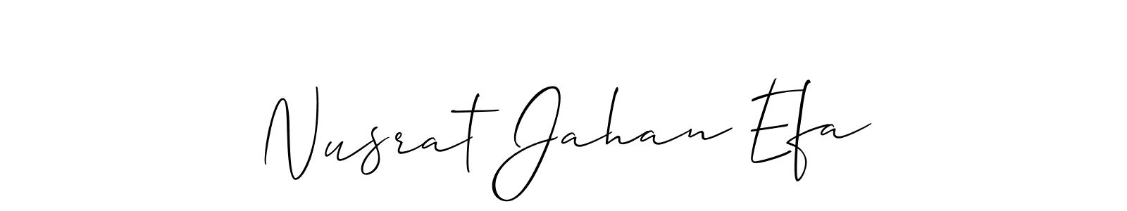 Also we have Nusrat Jahan Efa name is the best signature style. Create professional handwritten signature collection using Allison_Script autograph style. Nusrat Jahan Efa signature style 2 images and pictures png