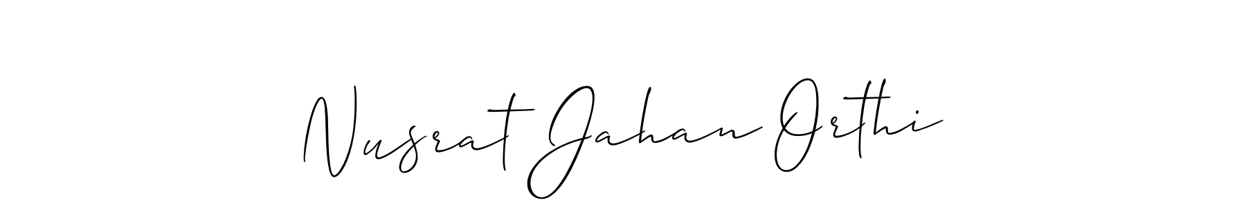 Use a signature maker to create a handwritten signature online. With this signature software, you can design (Allison_Script) your own signature for name Nusrat Jahan Orthi. Nusrat Jahan Orthi signature style 2 images and pictures png