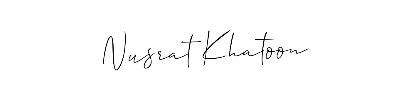 Make a short Nusrat Khatoon signature style. Manage your documents anywhere anytime using Allison_Script. Create and add eSignatures, submit forms, share and send files easily. Nusrat Khatoon signature style 2 images and pictures png