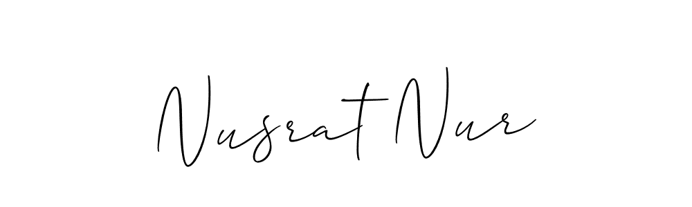 How to make Nusrat Nur signature? Allison_Script is a professional autograph style. Create handwritten signature for Nusrat Nur name. Nusrat Nur signature style 2 images and pictures png