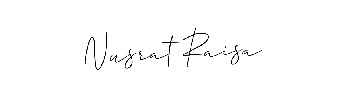Also we have Nusrat Raisa name is the best signature style. Create professional handwritten signature collection using Allison_Script autograph style. Nusrat Raisa signature style 2 images and pictures png