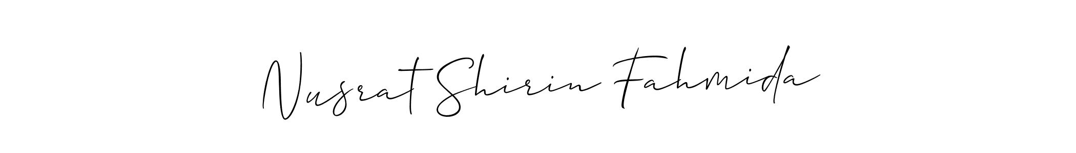Use a signature maker to create a handwritten signature online. With this signature software, you can design (Allison_Script) your own signature for name Nusrat Shirin Fahmida. Nusrat Shirin Fahmida signature style 2 images and pictures png