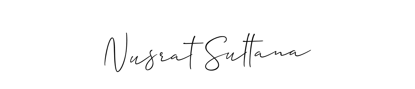 Use a signature maker to create a handwritten signature online. With this signature software, you can design (Allison_Script) your own signature for name Nusrat Sultana. Nusrat Sultana signature style 2 images and pictures png