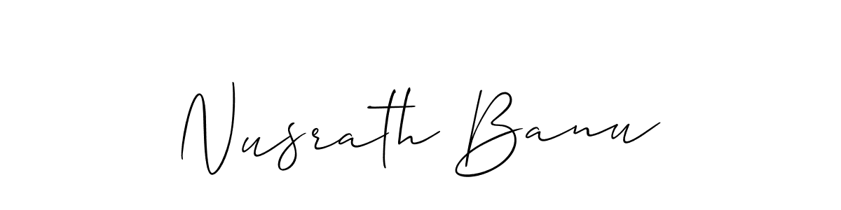 How to Draw Nusrath Banu signature style? Allison_Script is a latest design signature styles for name Nusrath Banu. Nusrath Banu signature style 2 images and pictures png