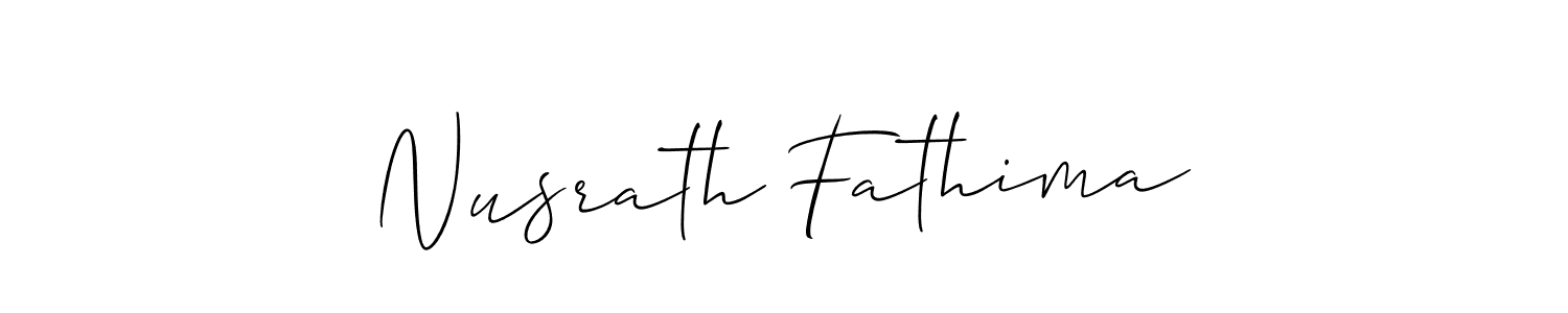 Also we have Nusrath Fathima name is the best signature style. Create professional handwritten signature collection using Allison_Script autograph style. Nusrath Fathima signature style 2 images and pictures png