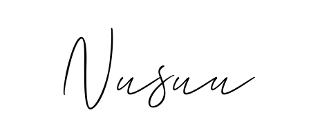 Create your official email sign-off with Nusuu name in Allison_Script style. Crisp, clean, and perfectly legible across all screens. Nusuu signature style 2 images and pictures png
