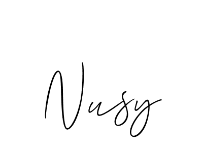 Make a beautiful signature design for name Nusy. With this signature (Allison_Script) style, you can create a handwritten signature for free. Nusy signature style 2 images and pictures png