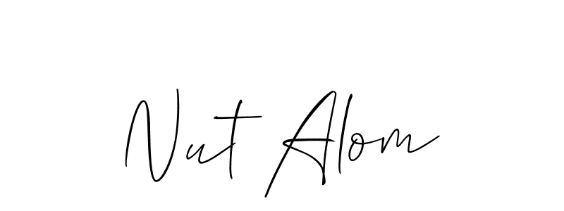 Use a signature maker to create a handwritten signature online. With this signature software, you can design (Allison_Script) your own signature for name Nut Alom. Nut Alom signature style 2 images and pictures png