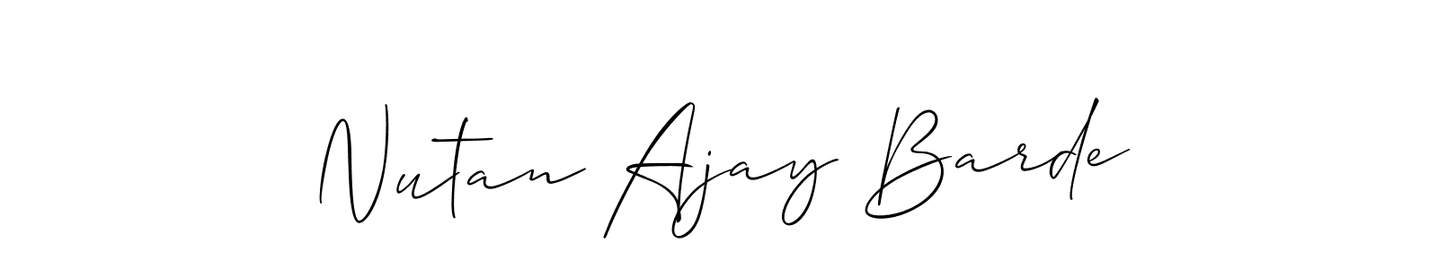 How to Draw Nutan Ajay Barde signature style? Allison_Script is a latest design signature styles for name Nutan Ajay Barde. Nutan Ajay Barde signature style 2 images and pictures png