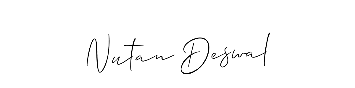 if you are searching for the best signature style for your name Nutan Deswal. so please give up your signature search. here we have designed multiple signature styles  using Allison_Script. Nutan Deswal signature style 2 images and pictures png