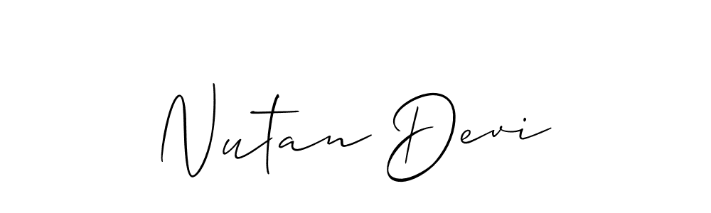 How to make Nutan Devi name signature. Use Allison_Script style for creating short signs online. This is the latest handwritten sign. Nutan Devi signature style 2 images and pictures png