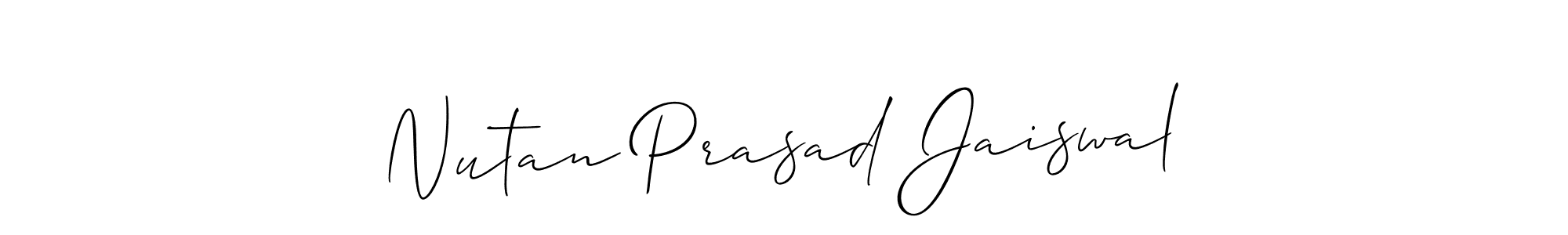 It looks lik you need a new signature style for name Nutan Prasad Jaiswal. Design unique handwritten (Allison_Script) signature with our free signature maker in just a few clicks. Nutan Prasad Jaiswal signature style 2 images and pictures png