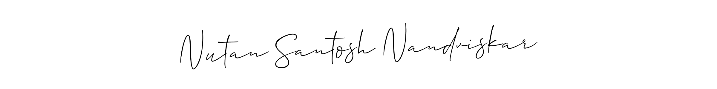 Similarly Allison_Script is the best handwritten signature design. Signature creator online .You can use it as an online autograph creator for name Nutan Santosh Nandviskar. Nutan Santosh Nandviskar signature style 2 images and pictures png