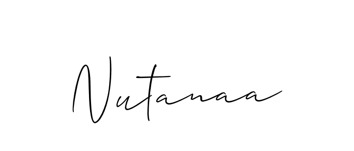 How to make Nutanaa name signature. Use Allison_Script style for creating short signs online. This is the latest handwritten sign. Nutanaa signature style 2 images and pictures png