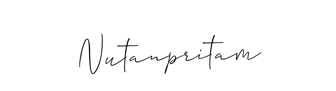 You should practise on your own different ways (Allison_Script) to write your name (Nutanpritam) in signature. don't let someone else do it for you. Nutanpritam signature style 2 images and pictures png